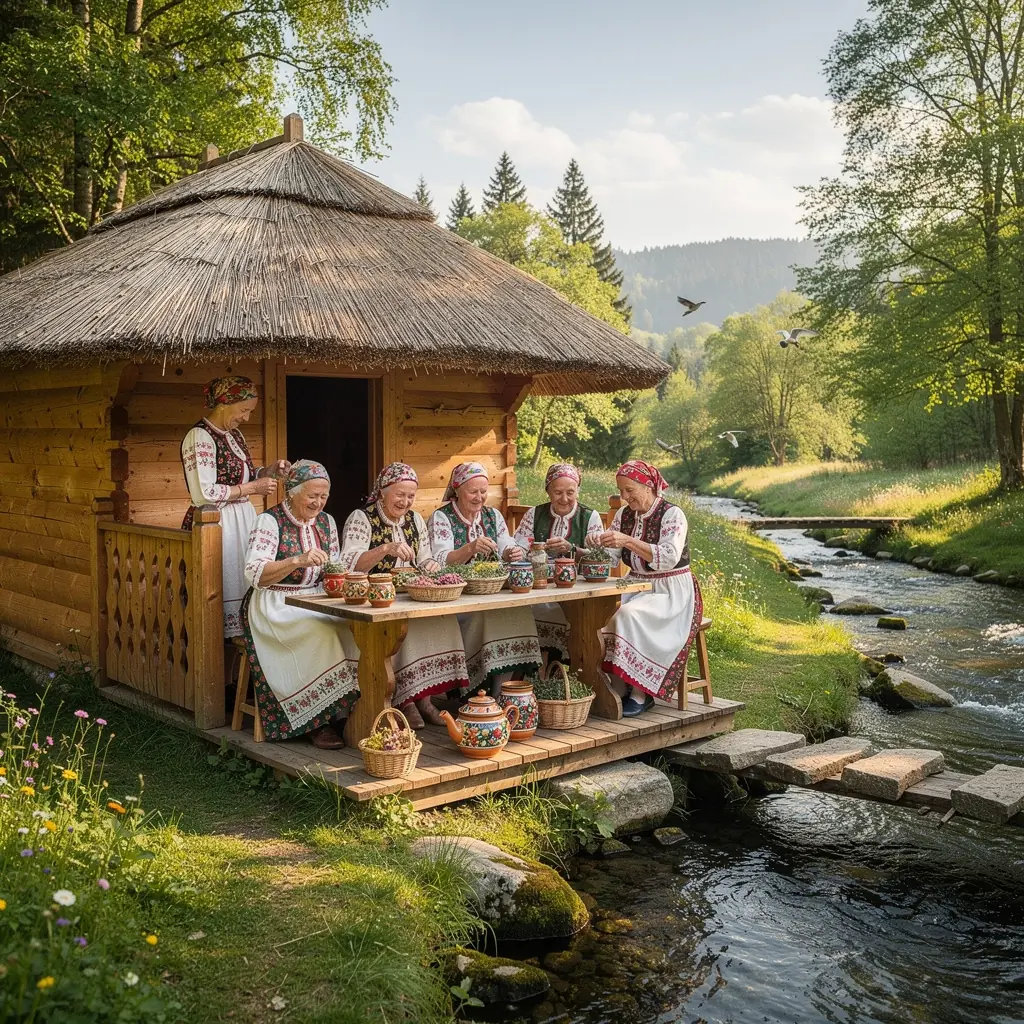 Tradičné slovenské bylinkové zmesi v sklenenej nádobe