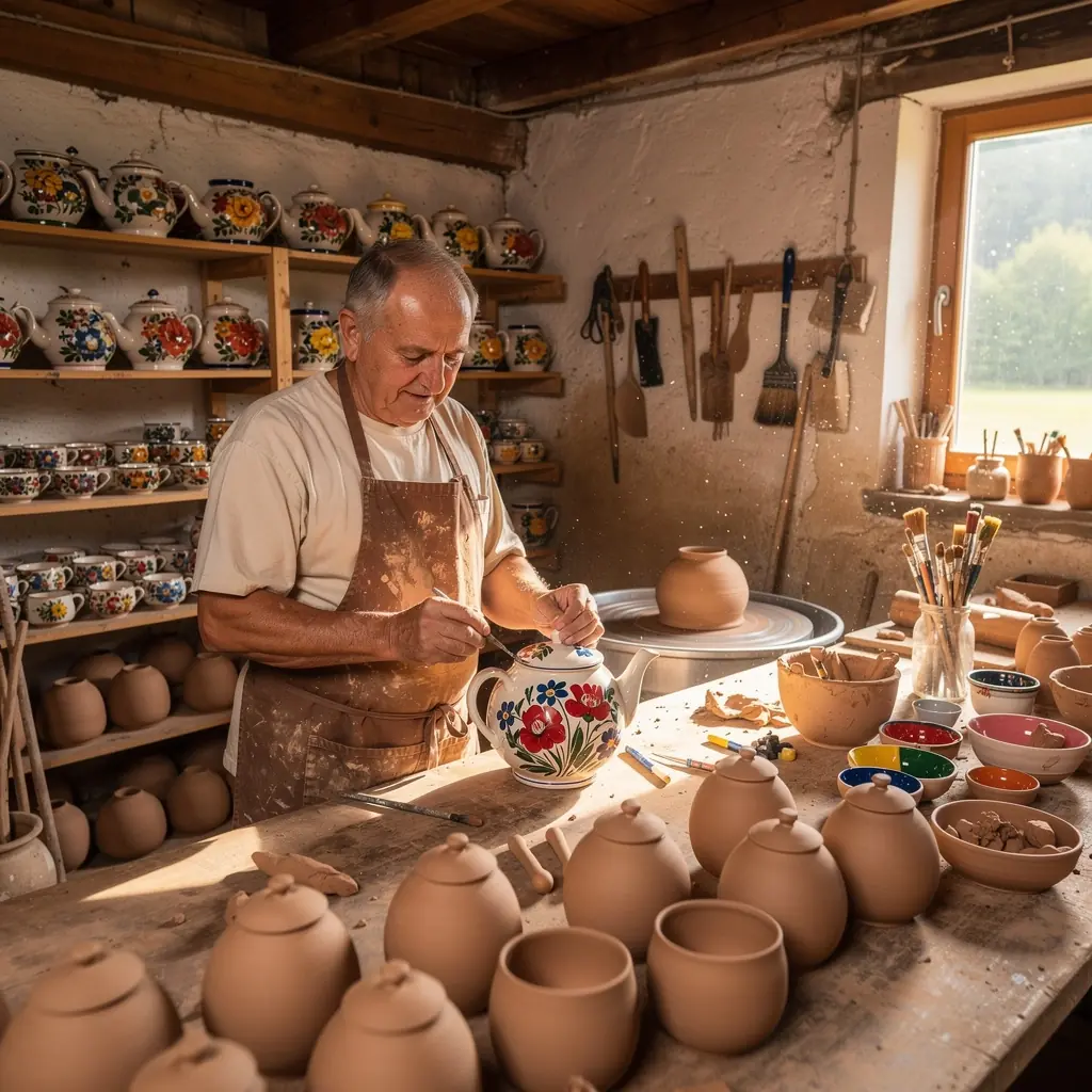 Tradičné slovenské pečivo servírované s horúcim bylinkovým čajom