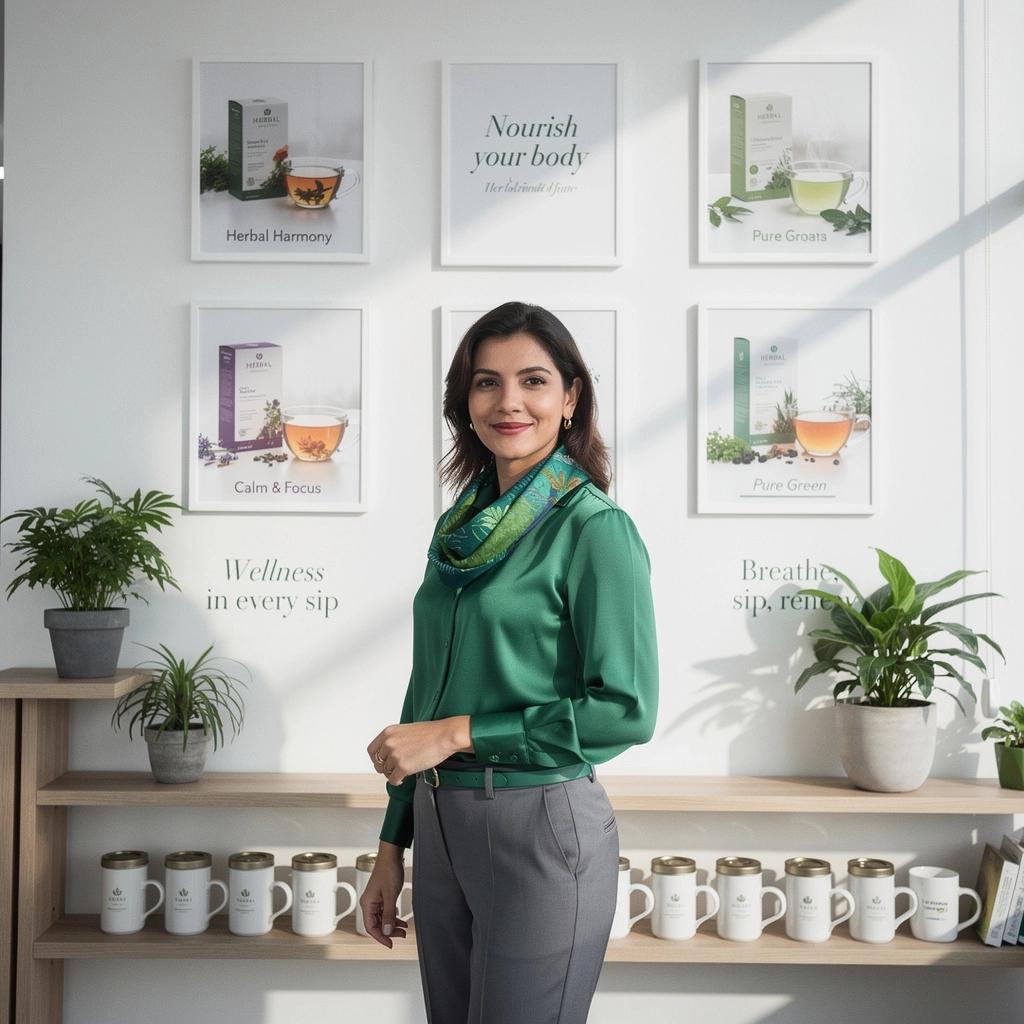 Sklenený hrnček s voňavým bylinným čajom a čerstvou mätou na pozadí hôr